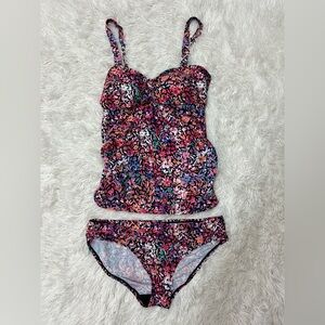 Mother Hood Floral Tankini Swimsuit Size Medium